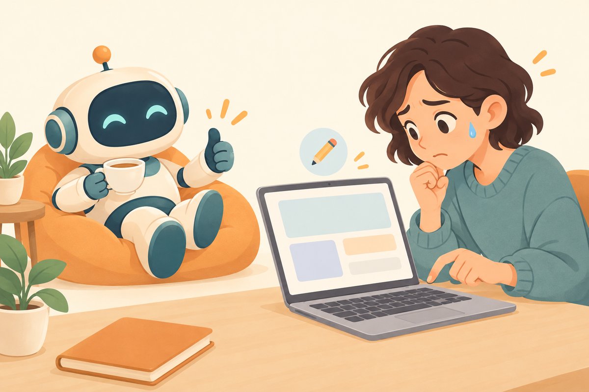AIはのんびり、自分の番の人は緊張しているイラスト
